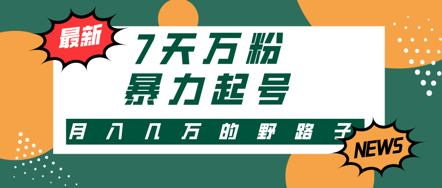 7天万粉，快手暴力起号，多种变现方式，新手小白秒上手，单月变现几万的野路子-云舒网创