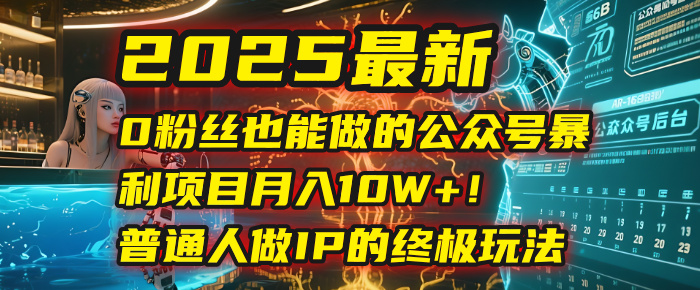 2025最新0粉丝也能做的公众号暴利项目，月入10W+！普通人做IP的终极玩法-云舒网创