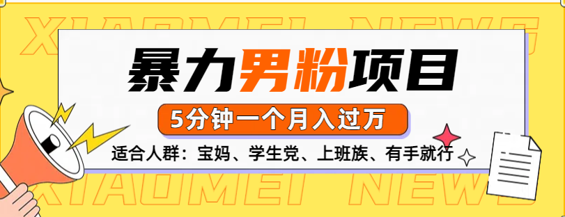 男粉项目，5分钟一个，无脑月入五位数-云舒网创
