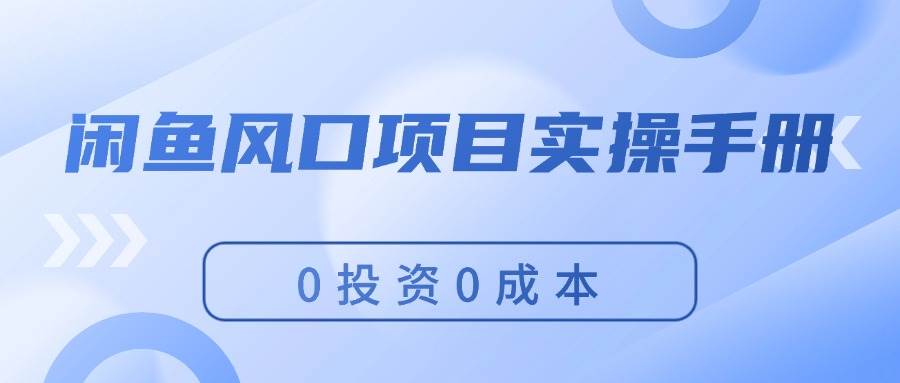闲鱼风口项目实操手册，0投资0成本，让你做到，月入过万，新手可做-云舒网创