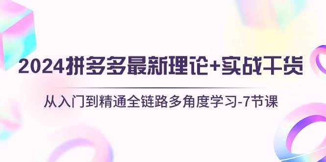 2024拼多多 最新理论+实战干货，从入门到精通全链路多角度学习-7节课-云舒网创