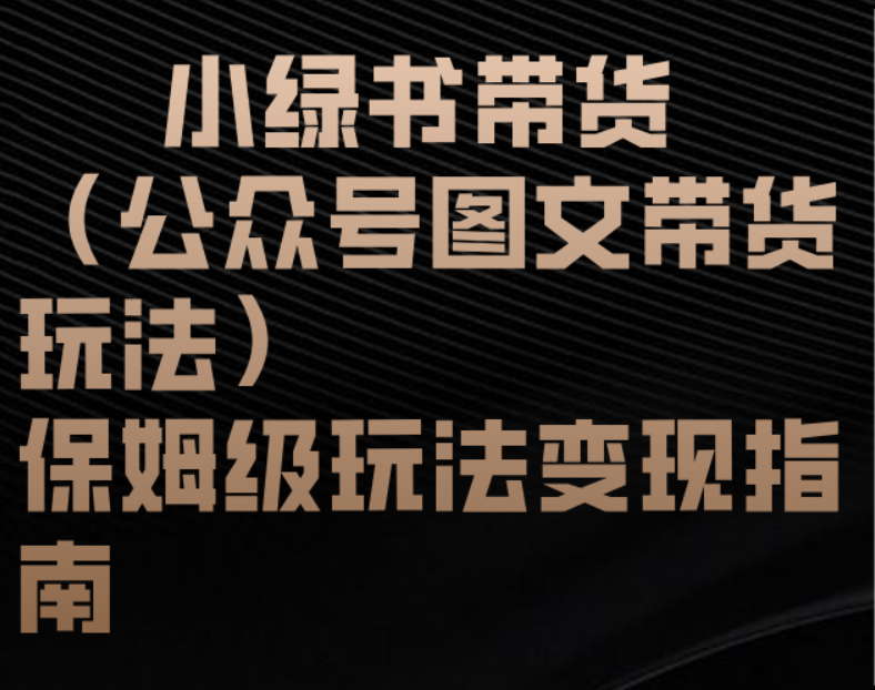 小绿书带货（公众号图文带货玩法）保姆级玩法变现指南-云舒网创