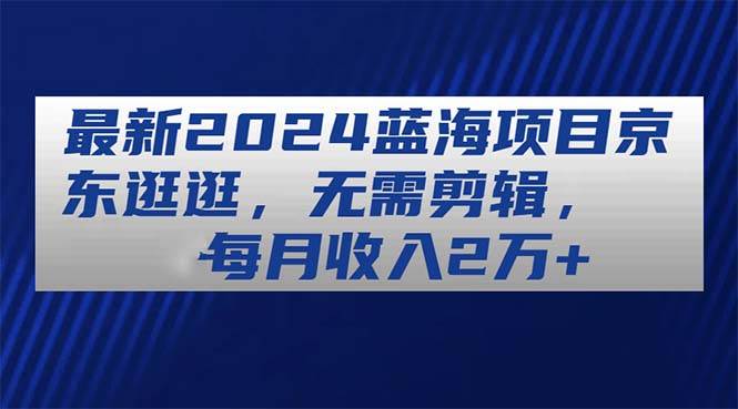 最新2024蓝海项目京东逛逛，无需剪辑，每月收入2万+-云舒网创