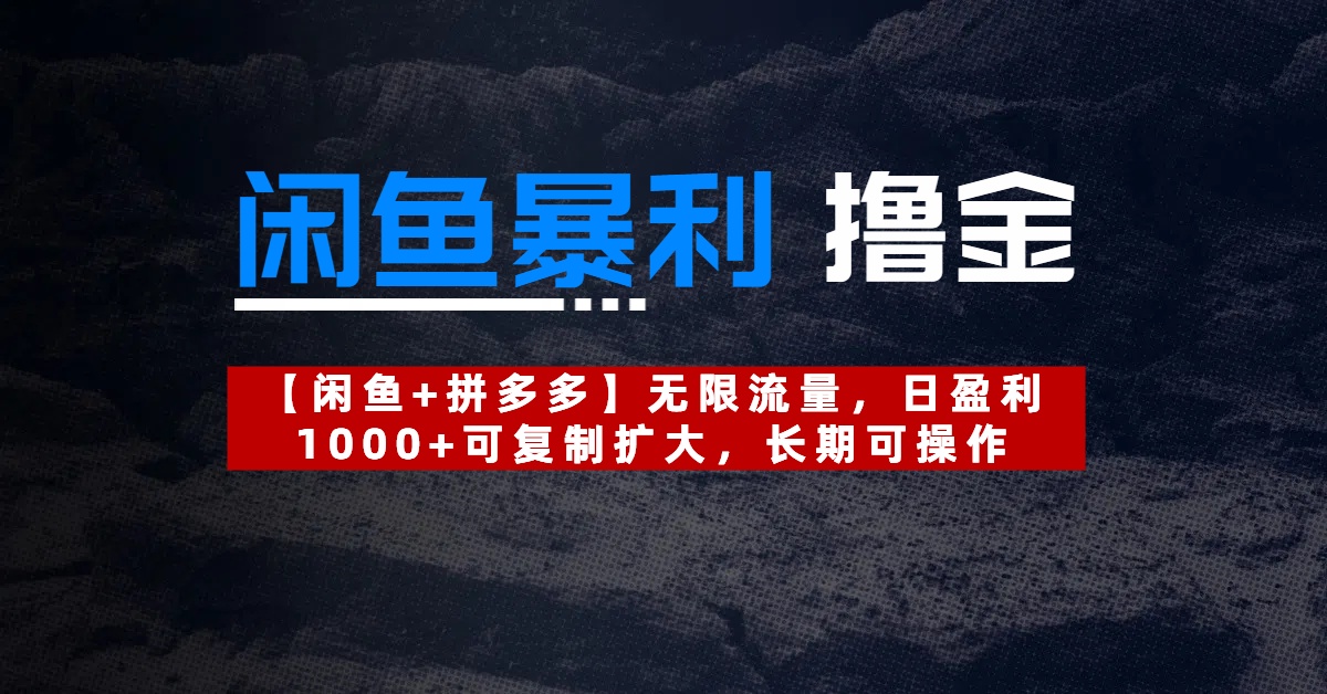 【闲鱼暴利撸金】无限流量，日盈利1000+可复制扩大，长期可操作-云舒网创