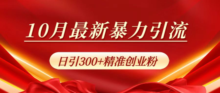 10月最新暴力引流，日引300+精准创业粉-云舒网创