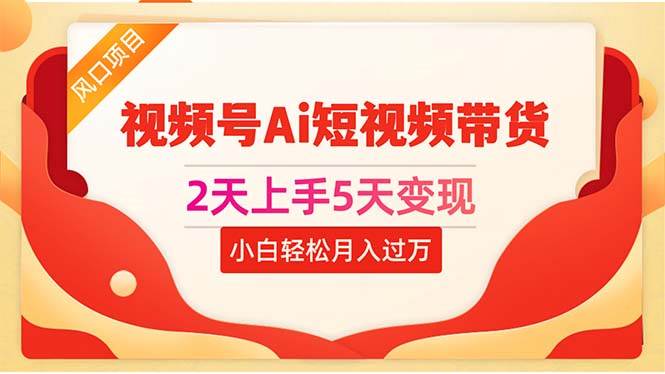 2天上手5天变现视频号Ai短视频带货0粉丝0基础小白轻松月入过万-云舒网创