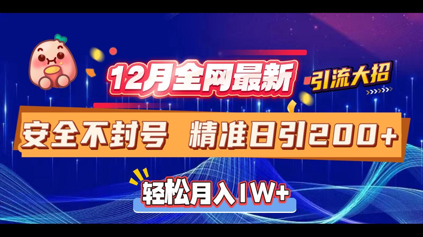 12月全网最新引流大招 安全不封号 日引精准粉200+-云舒网创