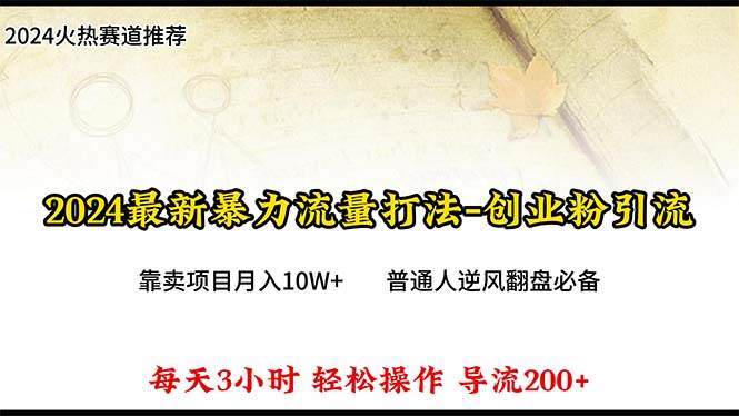 2024年最新暴力流量打法，每日导入300+，靠卖项目月入10W+-云舒网创