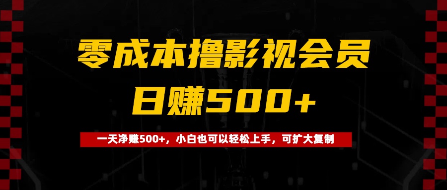 0成本撸影视会员，一天净赚500+，小白也可以轻松上手，可扩大复制-云舒网创