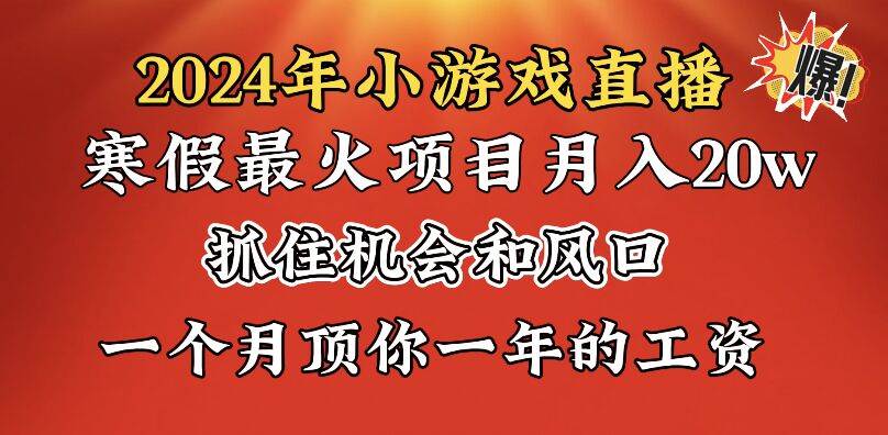 2024年寒假爆火项目，小游戏直播月入20w+，学会了之后你将翻身-云舒网创