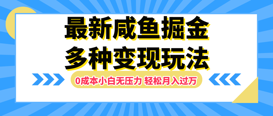 最新咸鱼掘金玩法，更新玩法，0成本小白无压力，多种变现轻松月入过万-云舒网创