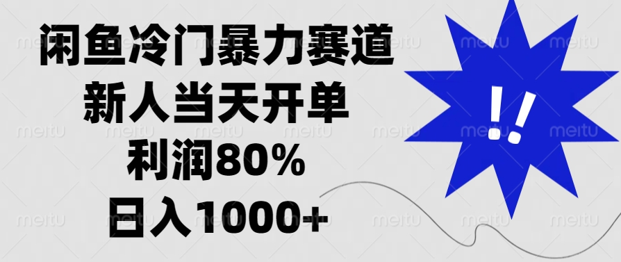 闲鱼冷门暴力赛道，利润80%，日入1000+新人当天开单，-云舒网创