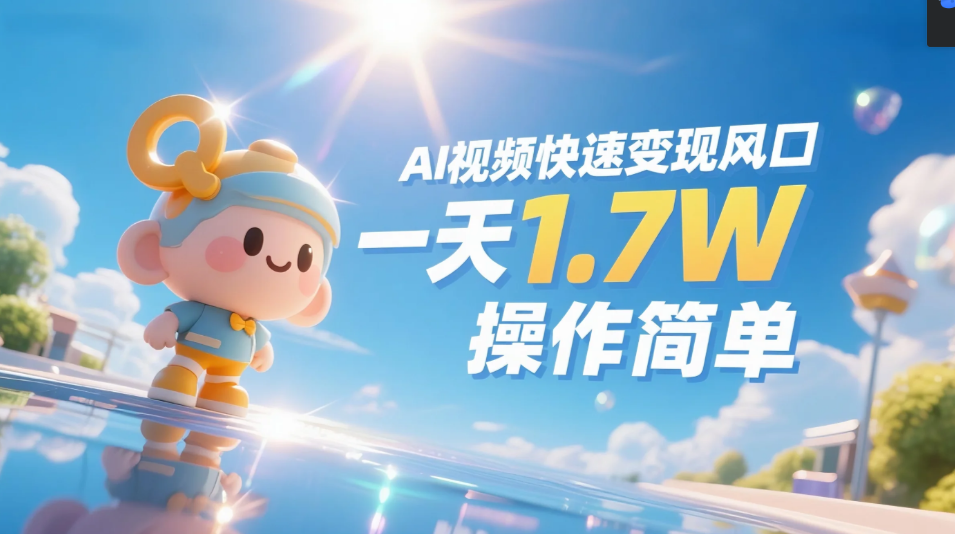 《Ai视频变现风口，一天1.7W，收入无上限，操作简单》-云舒网创