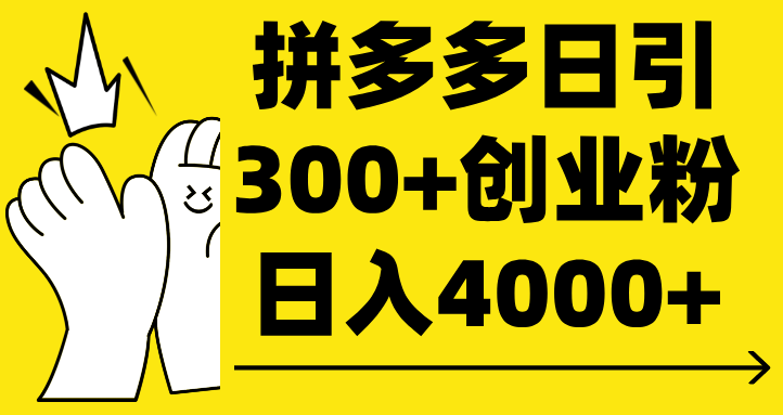 拼多多日引300+创业粉 日入4000+-云舒网创