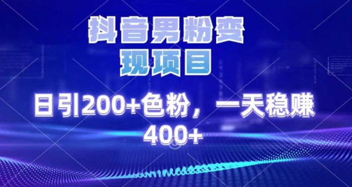 2025最新男粉项目 日引200 轻松月入2w+-云舒网创