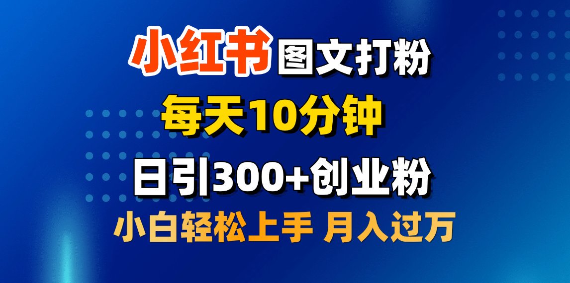 2月小红书图文打粉，每天10分钟，日引300+创业粉，小白轻松月入过万-云舒网创
