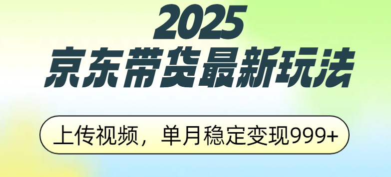 2025京东带货最新玩法，上传视频，单月稳定变现999+-云舒网创