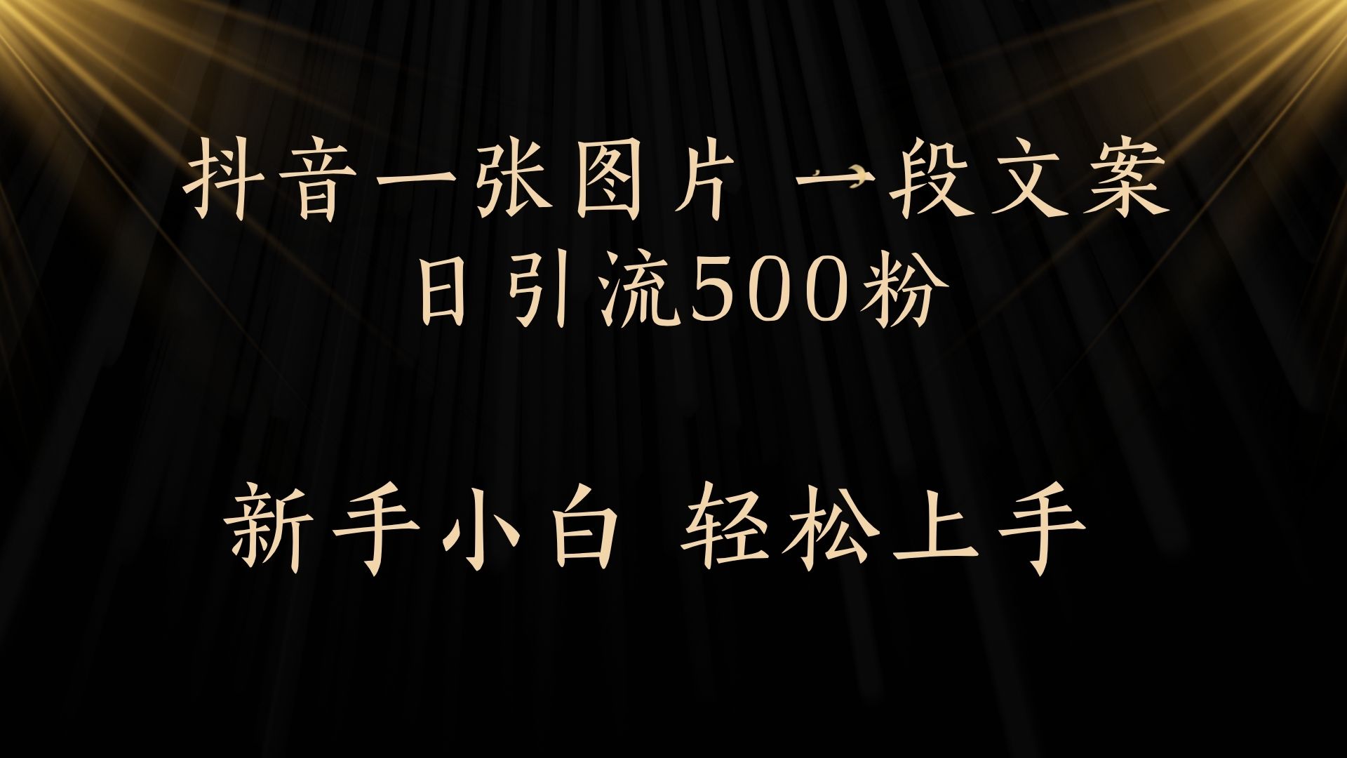 每天2分钟，抖音一张图片 一段文案日引流500粉-云舒网创