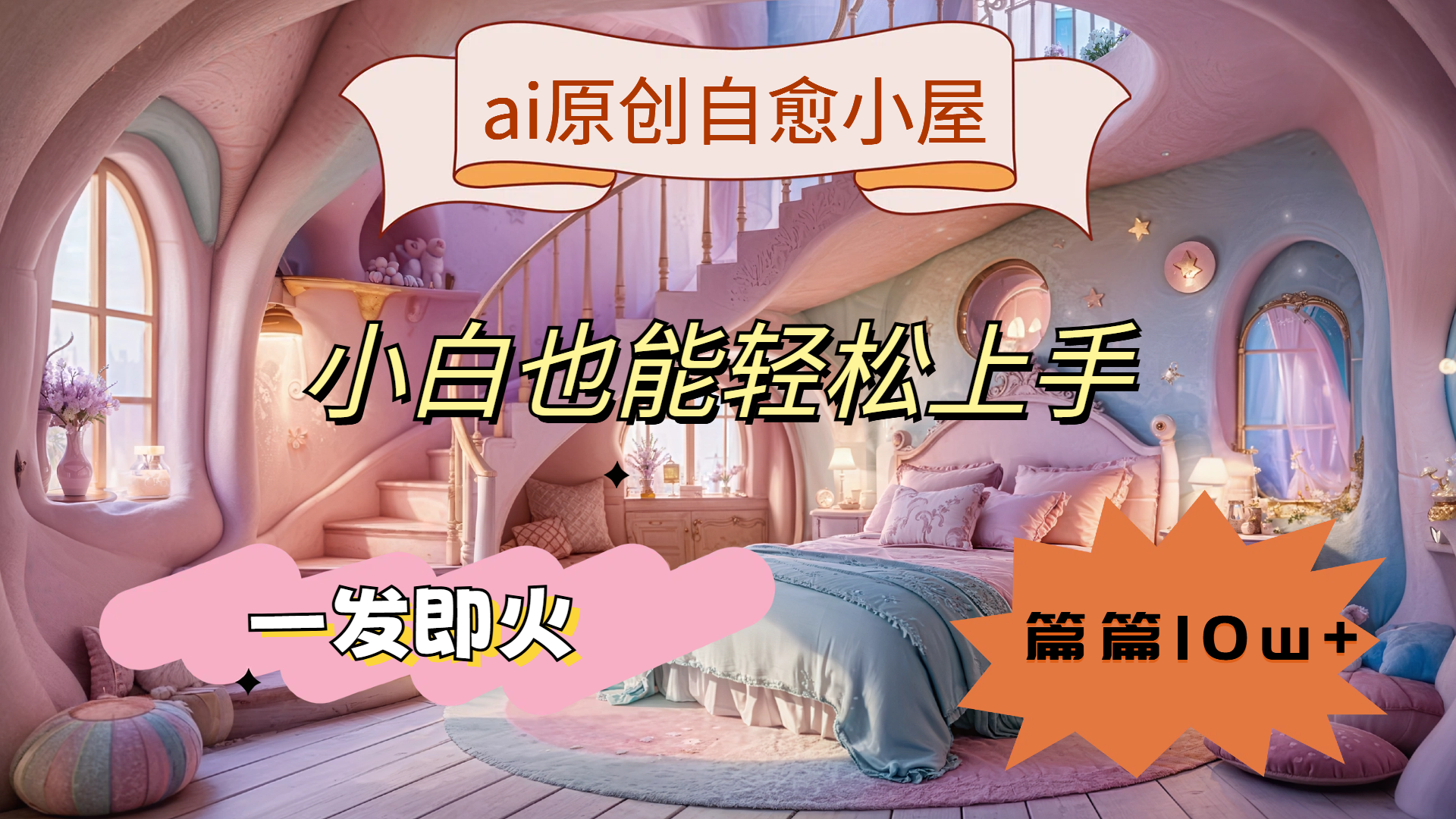 ai原创治愈小屋，小白也能轻松上手，一发即火，篇篇10w+-云舒网创
