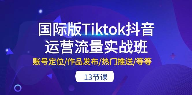 国际版Tiktok抖音运营流量实战班：账号定位/作品发布/热门推送/等等-13节-云舒网创