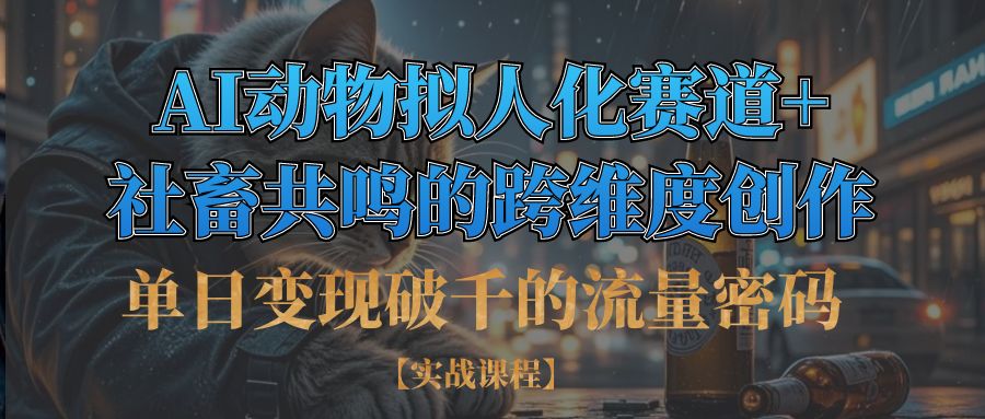 单日变现破千的流量密码,AI动物拟人化赛道+社畜共鸣的跨维度创作-云舒网创