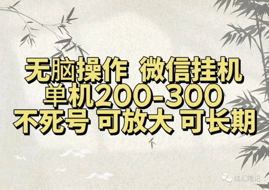 无脑操作微信视频号挂机单机200-300一天，不死号，可放大，工作室实测-云舒网创