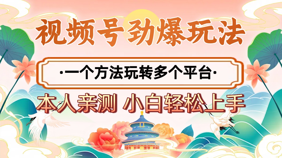 2025年视频号劲爆玩法，一个方法玩转多个平台 小白也能轻松上手-云舒网创