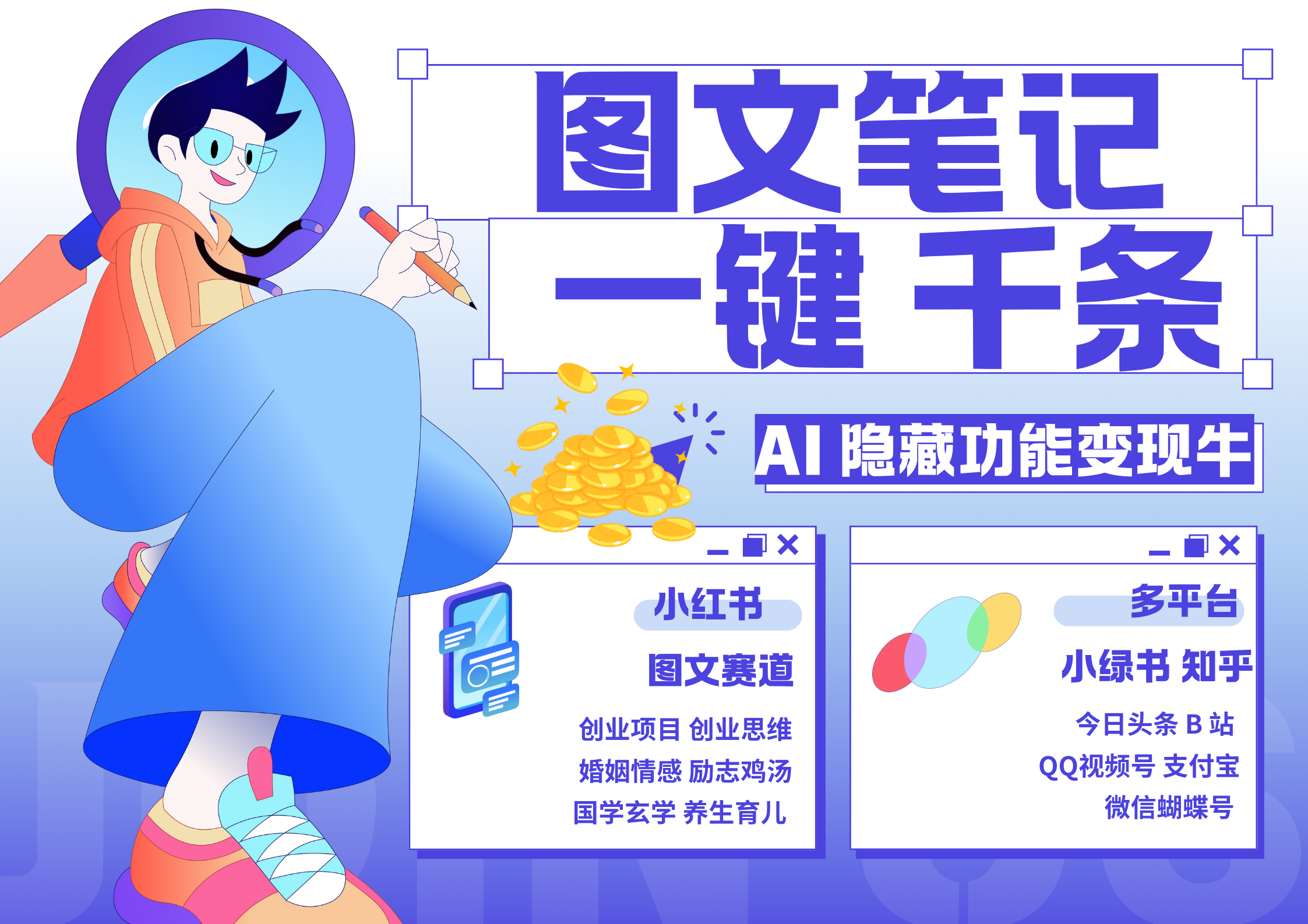 小红书小绿书 秒生图文一键千条 轻松变现3W+-云舒网创