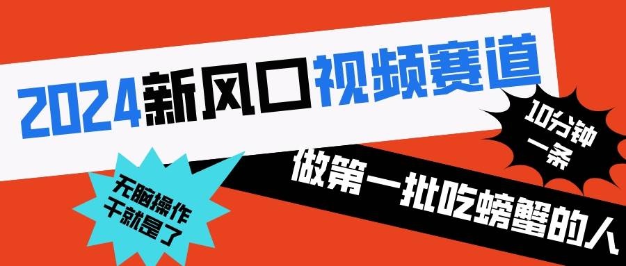 2024新风口视频赛道 做第一批吃螃蟹的人 10分钟一条原创视频 小白无脑操作1-云舒网创