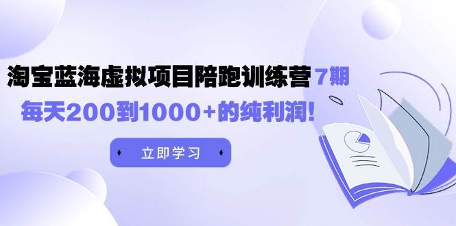 黄岛主《淘宝蓝海虚拟项目陪跑训练营7期》每天200到1000+的纯利润-云舒网创
