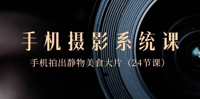 0基础-手机摄影系统课，手机拍出静物美食大片（24节课）-云舒网创