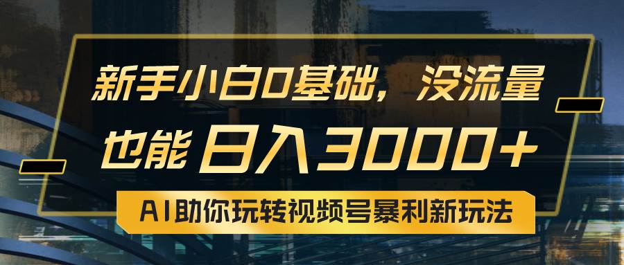 小白0基础，没流量也能日入3000+：AI助你玩转视频号暴利新玩法-云舒网创