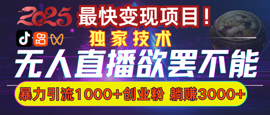 欲罢不能的无人直播引流，超暴力日引流1000+高质量精准创业粉-云舒网创