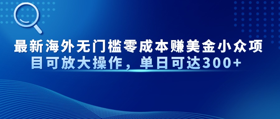 最新海外无门槛美金小众项目可放大操作，单日可达300+-云舒网创