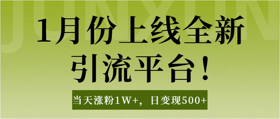 1月上线全新引流平台，当天涨粉1W+，日变现500+工具无脑涨粉，解放双手操作简单-云舒网创