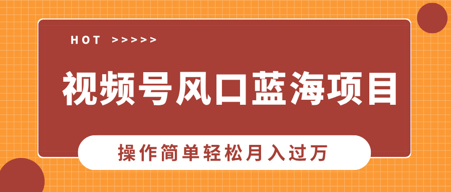 视频号风口蓝海项目，中老年人的流量密码，操作简单轻松月入过万-云舒网创