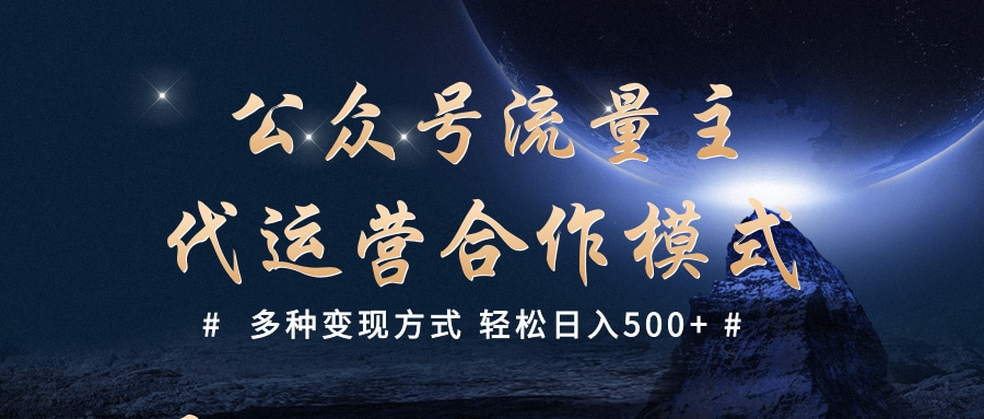 公众号流量主代运营  多种变现方式 轻松日入500+-云舒网创