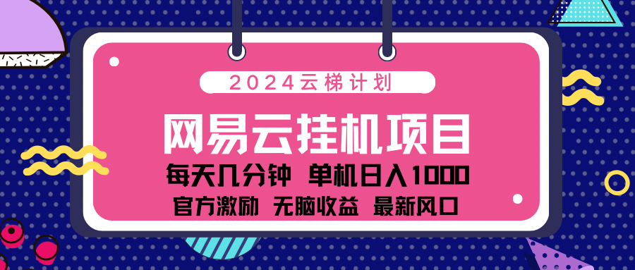 2024网易云云挂g项目！日入1000无脑收益！-云舒网创