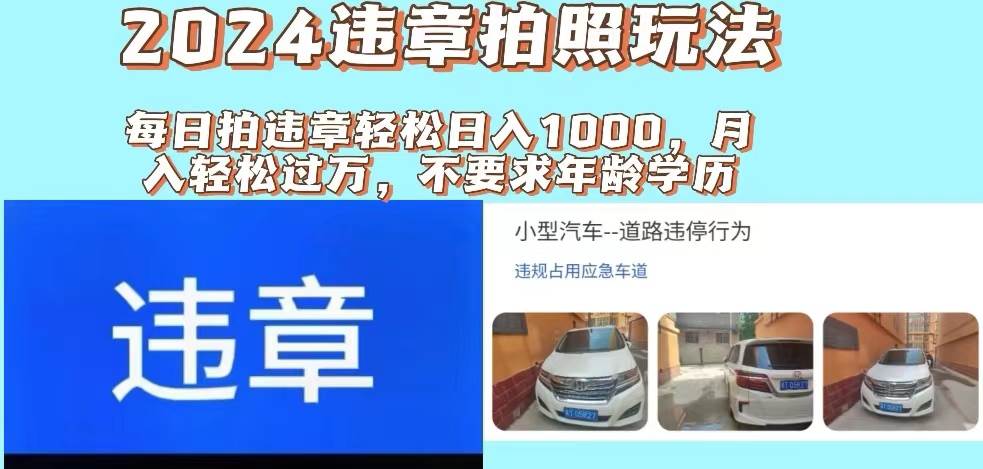 2024违章拍照新玩法，推广躺赚+拍照赚钱双模式，日入1000+-云舒网创