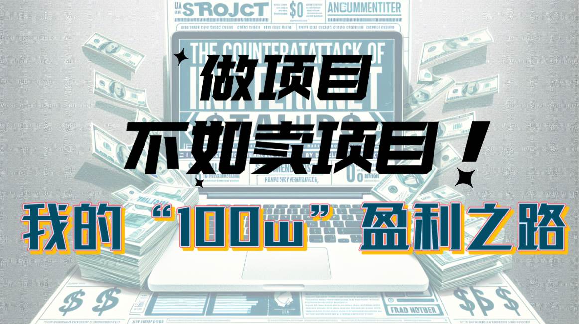 为什么做项目不如卖项目？我的100W+盈利之路-云舒网创