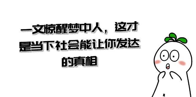 某公众号付费文章《一文 惊醒梦中人，这才是当下社会能让你发达的真相》-云舒网创