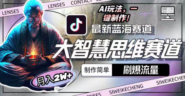最新大智慧思维赛道AI玩法，刷爆流量，制作简单，小白月入2w+-云舒网创