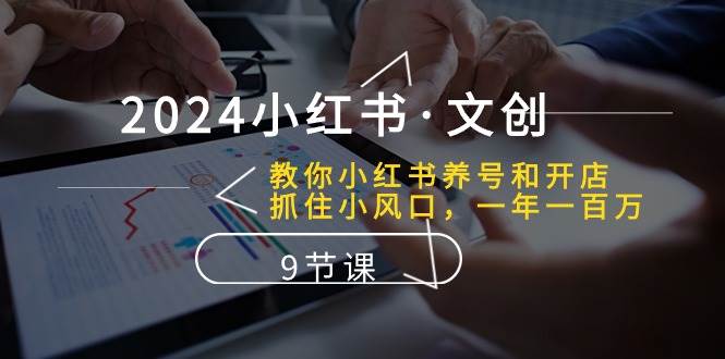 2024小红书·文创：教你小红书养号和开店、抓住小风口 一年一百万 (9节课)-云舒网创