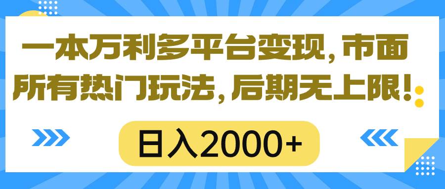 一本万利多平台变现，市面所有热门玩法，日入2000+，后期无上限！-云舒网创