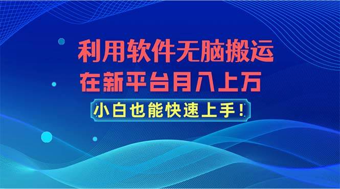 利用软件无脑搬运，在新平台月入上万，小白也能快速上手-云舒网创