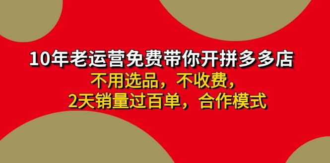拼多多-合作开店日入4000+两天销量过百单，无学费、老运营教操作、小白…-云舒网创