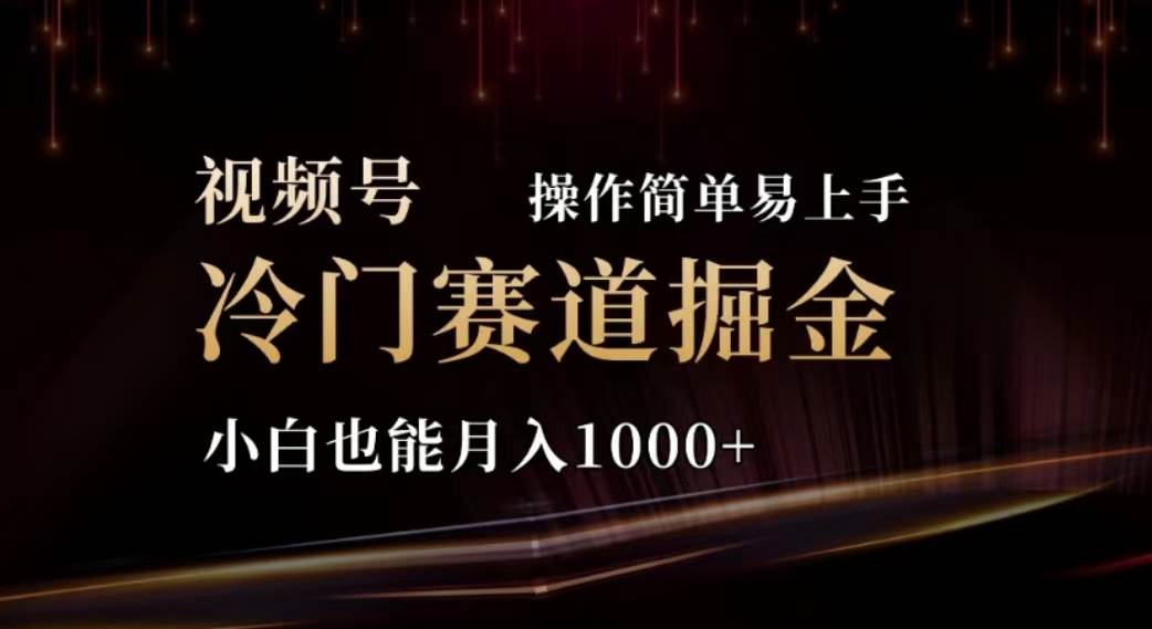 2024视频号冷门赛道掘金，操作简单轻松上手，小白也能月入1000+-云舒网创