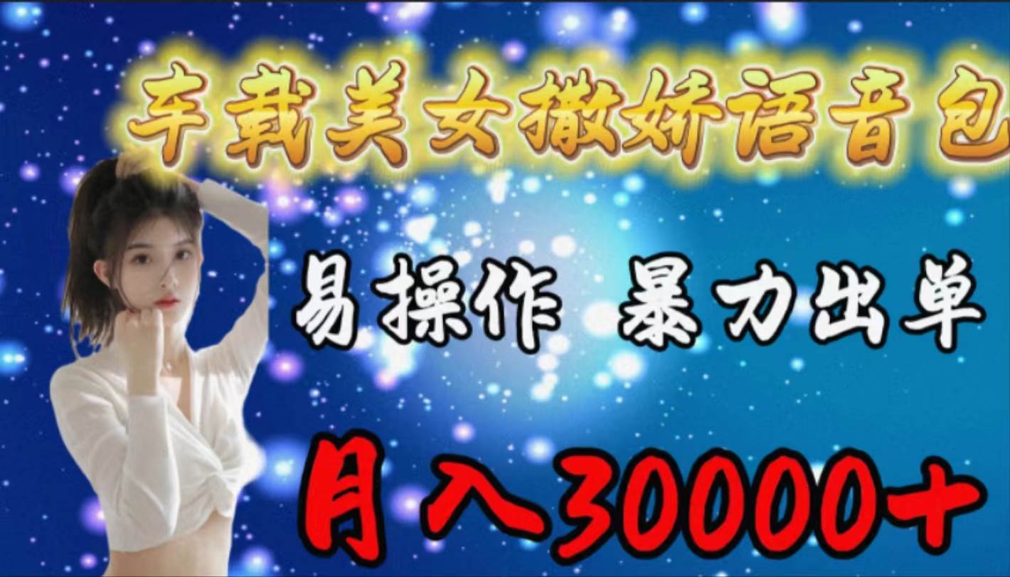 车载女生撒娇语音包，易操作，暴力出单，月入30000+-云舒网创