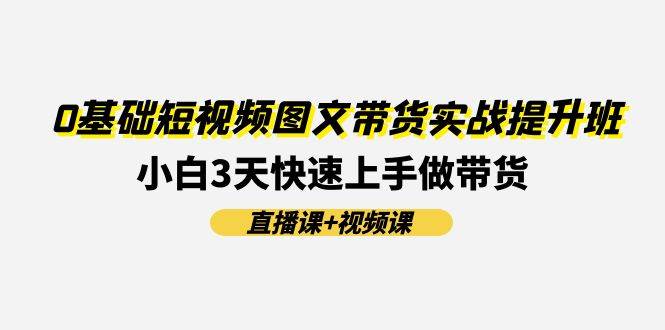 0基础短视频图文带货实战提升班(直播课+视频课)：小白3天快速上手做带货-云舒网创