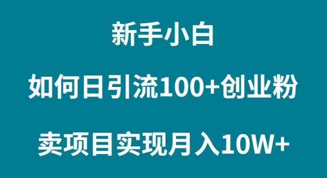 新手小白如何通过卖项目实现月入10W+-云舒网创